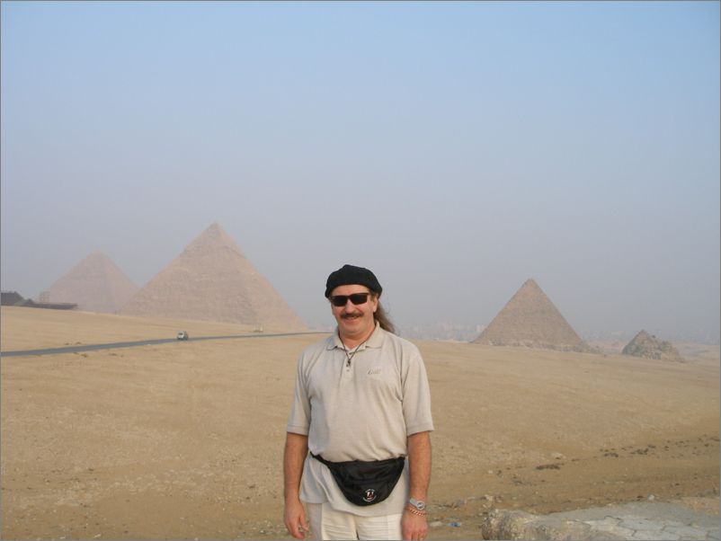 Pyramids in background